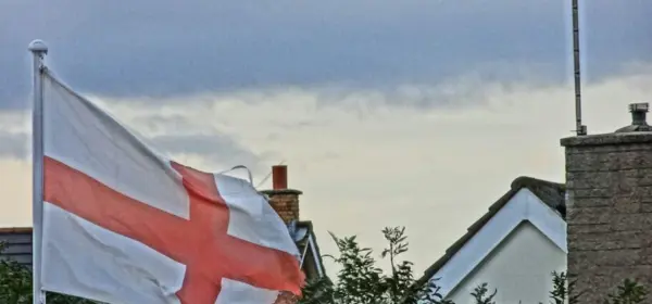 Ruffled English Flag Of St. Georges Cross