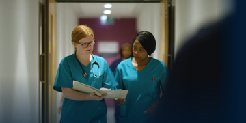 Doctors in corridor